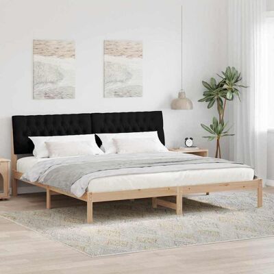 vidaXL Bettgestell mit gepolstertem Kopfteil Braun 200 x 200 cm vidaXL Bettgestell mit gepolstertem Kopfteil Braun 200 x 200 cm