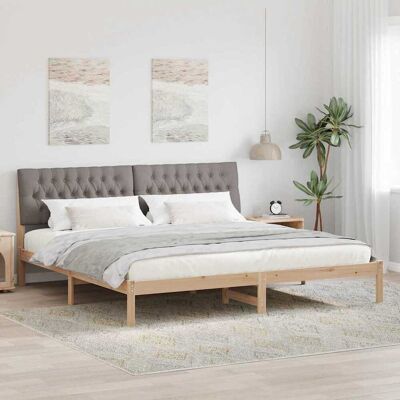 vidaXL Bettgestell mit gepolstertem Kopfteil Braun 200 x 200 cm vidaXL Bettgestell mit gepolstertem Kopfteil Braun 200 x 200 cm