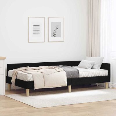 vidaXL Eckbettgestell mit Matratze mit Matratze 2 pcs Grün Stoff vidaXL Eckbettgestell mit Matratze mit Matratze 2 pcs Grün Stoff