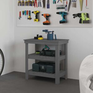 vidaXL Werkbank Grau 78,5x50x80 cm Massivholz Kiefer vidaXL Werkbank Grau 78,5x50x80 cm Massivholz Kiefer