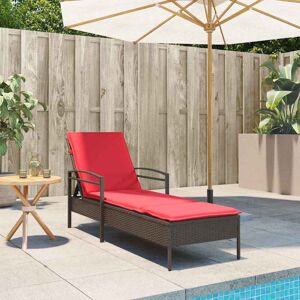 vidaXL Sonnenliege mit Kissen Braun 63 x 200 x 81 cm Poly-Rattan vidaXL Sonnenliege mit Kissen Braun 63 x 200 x 81 cm Poly-Rattan