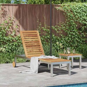 Vidaxl Natürliche Holz Sonnenliege - Gartenmöbel für draußen Vidaxl Natürliche Holz Sonnenliege - Gartenmöbel für draußen