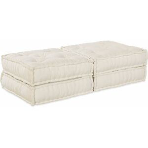 Vidaxl - Modularer 2-Sitzer Puff - Creme Stoff - Sofa Vidaxl - Modularer 2-Sitzer Puff - Creme Stoff - Sofa