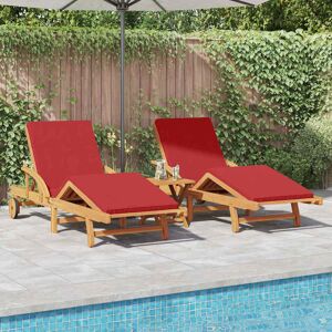 vidaXL Sonnenliege 3 pcs Rot 200 x 67 x 84 cm Massivholz Akazie vidaXL Sonnenliege 3 pcs Rot 200 x 67 x 84 cm Massivholz Akazie