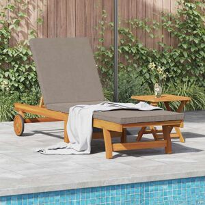 vidaXL Sonnenliege Set mit 2 Taupe Massives Akazienholz Klein Faltbar Brown - Sonnenliege Set vidaXL Sonnenliege Set mit 2 Taupe Massives Akazienholz Klein Faltbar Brown - Sonnenliege Set
