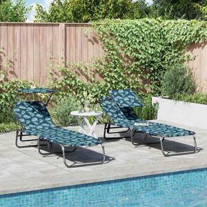 vidaXL Klappbare Sonnenliege 2 pcs Mehrfarbig 190 x 57 x 81 cm Oxford vidaXL Klappbare Sonnenliege 2 pcs Mehrfarbig 190 x 57 x 81 cm Oxford