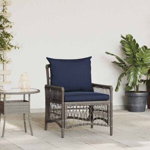 vidaXL Gartenstuhl mit Kissen Grau 73 x 61 x 77 cm Poly-Rattan vidaXL Gartenstuhl mit Kissen Grau 73 x 61 x 77 cm Poly-Rattan