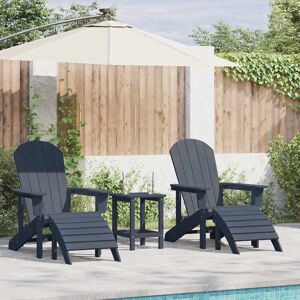 vidaXL Gartenstuhl 3 pcs Marineblau Polyethylen vidaXL Gartenstuhl 3 pcs Marineblau Polyethylen