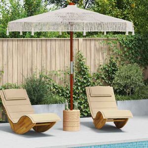vidaXL Macrame Sonnenschirm Creme 252,5 x 252,5 x 260 cm vidaXL Macrame Sonnenschirm Creme 252,5 x 252,5 x 260 cm