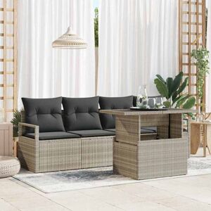 vidaXL Gartensofa-set mit Speicher mit Kissen 5 pcs Leicht Poly-Rattan vidaXL Gartensofa-set mit Speicher mit Kissen 5 pcs Leicht Poly-Rattan