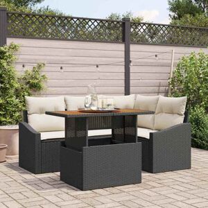 vidaXL Garten Essgruppe mit Kissen 5 pcs Schwarz und Creme vidaXL Garten Essgruppe mit Kissen 5 pcs Schwarz und Creme