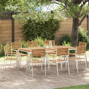 vidaXL Garten Essgruppe 9 pcs Massives Teakholz und Edelstahl vidaXL Garten Essgruppe 9 pcs Massives Teakholz und Edelstahl