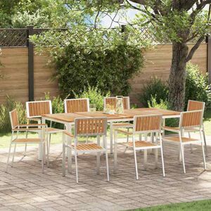vidaXL Gartenstuhl 8 pcs Massives Teakholz und Edelstahl vidaXL Gartenstuhl 8 pcs Massives Teakholz und Edelstahl