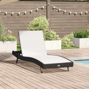 vidaXL Sonnenliege Schwarz und Weiß 197 x 70 x 82 cm Poly-Rattan vidaXL Sonnenliege Schwarz und Weiß 197 x 70 x 82 cm Poly-Rattan