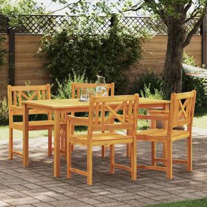 vidaXL Garten Essgruppe 5 pcs Braun Massivholz Akazie vidaXL Garten Essgruppe 5 pcs Braun Massivholz Akazie