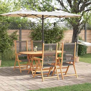 vidaXL Garten Essgruppe 5 pcs Grau Massivholz Akazie vidaXL Garten Essgruppe 5 pcs Grau Massivholz Akazie