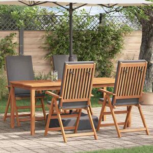 vidaXL Gartenstuhl 4 pcs Braun und Grau 57 x 71,5 x 104 cm vidaXL Gartenstuhl 4 pcs Braun und Grau 57 x 71,5 x 104 cm