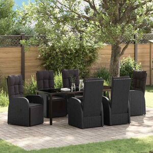 vidaXL Garten Essgruppe mit Kissen 7 pcs Schwarz Poly-Rattan vidaXL Garten Essgruppe mit Kissen 7 pcs Schwarz Poly-Rattan