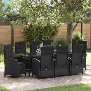 vidaXL Garten Essgruppe mit Kissen 9 pcs Schwarz Poly-Rattan vidaXL Garten Essgruppe mit Kissen 9 pcs Schwarz Poly-Rattan