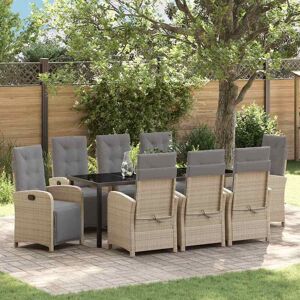 vidaXL Garten Essgruppe mit Kissen 9 pcs Beige Poly-Rattan vidaXL Garten Essgruppe mit Kissen 9 pcs Beige Poly-Rattan
