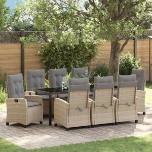 vidaXL Garten Essgruppe mit Kissen 9 pcs Beige Poly-Rattan vidaXL Garten Essgruppe mit Kissen 9 pcs Beige Poly-Rattan