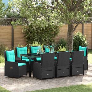 vidaXL Garten Essgruppe mit Kissen 9 pcs Schwarz Poly Rattan vidaXL Garten Essgruppe mit Kissen 9 pcs Schwarz Poly Rattan
