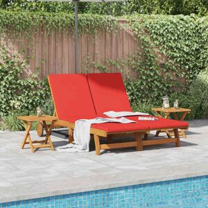 vidaXL Sonnenliege mit Kissen Rot Massivholz Akazie vidaXL Sonnenliege mit Kissen Rot Massivholz Akazie