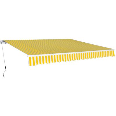 vidaXL Klappmarkise manuell - 400 cm Gelb/Weiß - Markise vidaXL Klappmarkise manuell - 400 cm Gelb/Weiß - Markise
