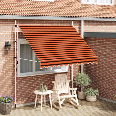 vidaXL Einziehbare Markise Handbetrieben 250 cm Orange und Braun vidaXL Einziehbare Markise Handbetrieben 250 cm Orange und Braun