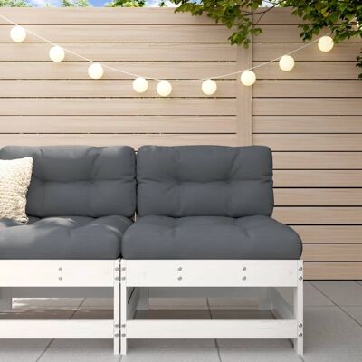 vidaXL Garten-Mittelsofa Weiß Massivholz Kiefer vidaXL Garten-Mittelsofa Weiß Massivholz Kiefer