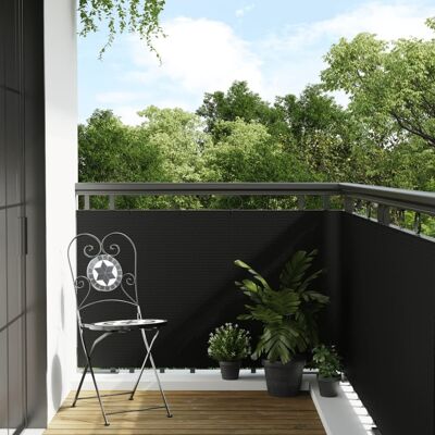 vidaXL Balkon-Sichtschutz Schwarz 600x90 cm Poly Rattan vidaXL Balkon-Sichtschutz Schwarz 600x90 cm Poly Rattan