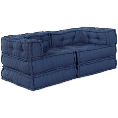 vidaXL - Pouffe Indigo - 70x70x54 cm - Marineblau - Pouffe Set vidaXL - Pouffe Indigo - 70x70x54 cm - Marineblau - Pouffe Set