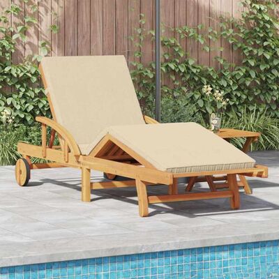Vidaxl Klappbare Sonnenliege mit Rädern und Kissen - Liegestuhl Vidaxl Klappbare Sonnenliege mit Rädern und Kissen - Liegestuhl