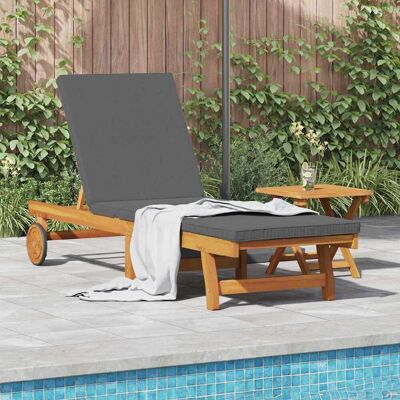 vidaXL Sonnenliege Set aus 2 Dunkelgrau Massivholz Akazie - Lounge Set vidaXL Sonnenliege Set aus 2 Dunkelgrau Massivholz Akazie - Lounge Set