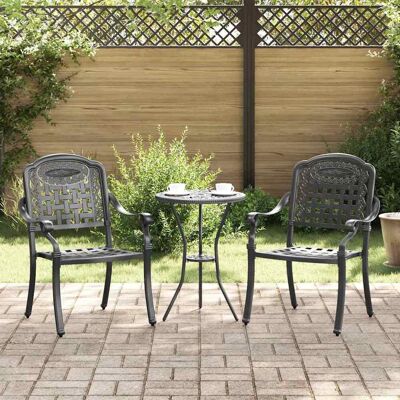 Vidaxl Gartensessel - Langlebiger Gusseisen, 2 Stück, Schwarz Vidaxl Gartensessel - Langlebiger Gusseisen, 2 Stück, Schwarz