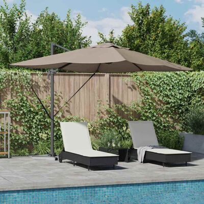 vidaXL Sonnenschirm Taupe 352 x 251 x 265 cm Polyester und Aluminium vidaXL Sonnenschirm Taupe 352 x 251 x 265 cm Polyester und Aluminium