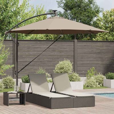 vidaXL Sonnenschirm Taupe 294 x 294 x 248 cm Polyester und Aluminium vidaXL Sonnenschirm Taupe 294 x 294 x 248 cm Polyester und Aluminium