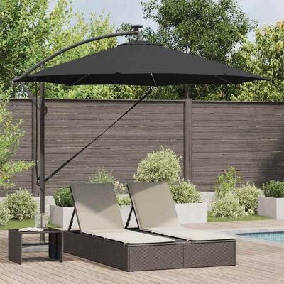 vidaXL Sonnenschirm 294 x 294 x 248 cm Polyester und Aluminium Schwarz vidaXL Sonnenschirm 294 x 294 x 248 cm Polyester und Aluminium Schwarz