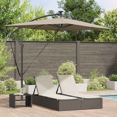 vidaXL Sonnenschirm Taupe 294 x 200 x 270 cm Polyester und Aluminium vidaXL Sonnenschirm Taupe 294 x 200 x 270 cm Polyester und Aluminium