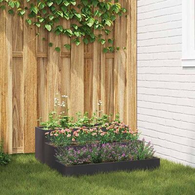 vidaXL Gartengefäß aus Stahl 90x90x35cm Schwarz vidaXL Gartengefäß aus Stahl 90x90x35cm Schwarz