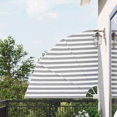 vidaXL Balkon Sichtschutz 140 x 140 cm Polyester Anthrazit und Weiß vidaXL Balkon Sichtschutz 140 x 140 cm Polyester Anthrazit und Weiß