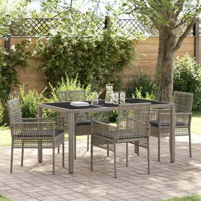 vidaXL Garten Essgruppe 5 pcs Grau Poly-Rattan vidaXL Garten Essgruppe 5 pcs Grau Poly-Rattan