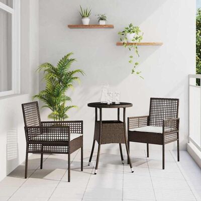 Vidaxl Gartentisch-Set - Wetterfestes Rattan, UV-beständig, Bequeme Kissen - Gartentisch-Set Vidaxl Gartentisch-Set - Wetterfestes Rattan, UV-beständig, Bequeme Kissen - Gartentisch-Set