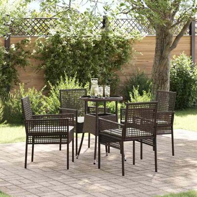 Vidaxl - Gartentischset 5 Teile Braun Polyrattan - Gartentischset Vidaxl - Gartentischset 5 Teile Braun Polyrattan - Gartentischset