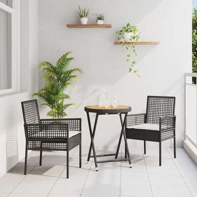 Vidaxl Schwarzes Gartenbistro-Set - Rustikales Akazienholz, Faltbar, UV-beständig Vidaxl Schwarzes Gartenbistro-Set - Rustikales Akazienholz, Faltbar, UV-beständig