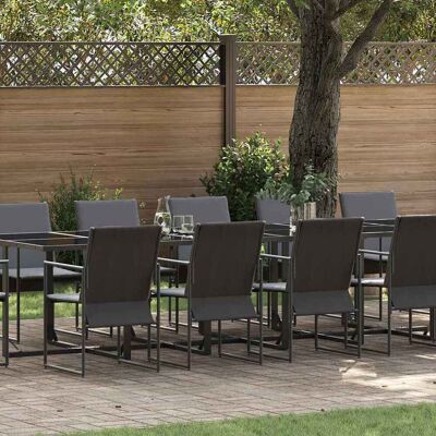 vidaXL Garten Essgruppe 13 pcs Schwarz Stahl vidaXL Garten Essgruppe 13 pcs Schwarz Stahl
