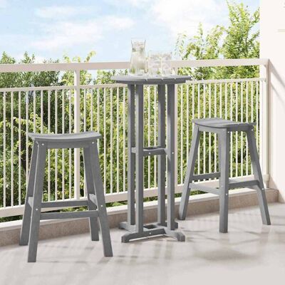 vidaXL Garten Bar Set 3 pcs Hellgrau HDPE vidaXL Garten Bar Set 3 pcs Hellgrau HDPE