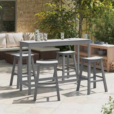 vidaXL Garten Bar Set 4 pcs Hellgrau HDPE vidaXL Garten Bar Set 4 pcs Hellgrau HDPE