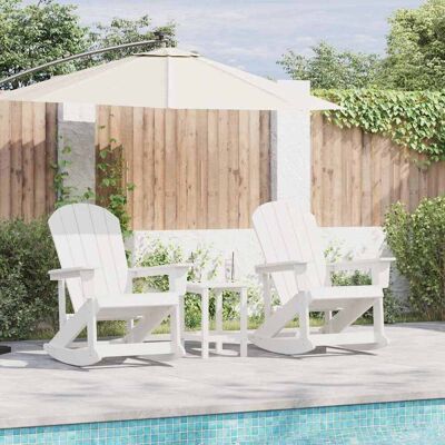 vidaXL Garten-Lounge-Set 3 pcs Weiß HDPE vidaXL Garten-Lounge-Set 3 pcs Weiß HDPE