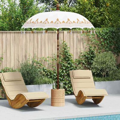 vidaXL Balinesischer Sonnenschirm Creme 190 x 190 x 260 cm vidaXL Balinesischer Sonnenschirm Creme 190 x 190 x 260 cm